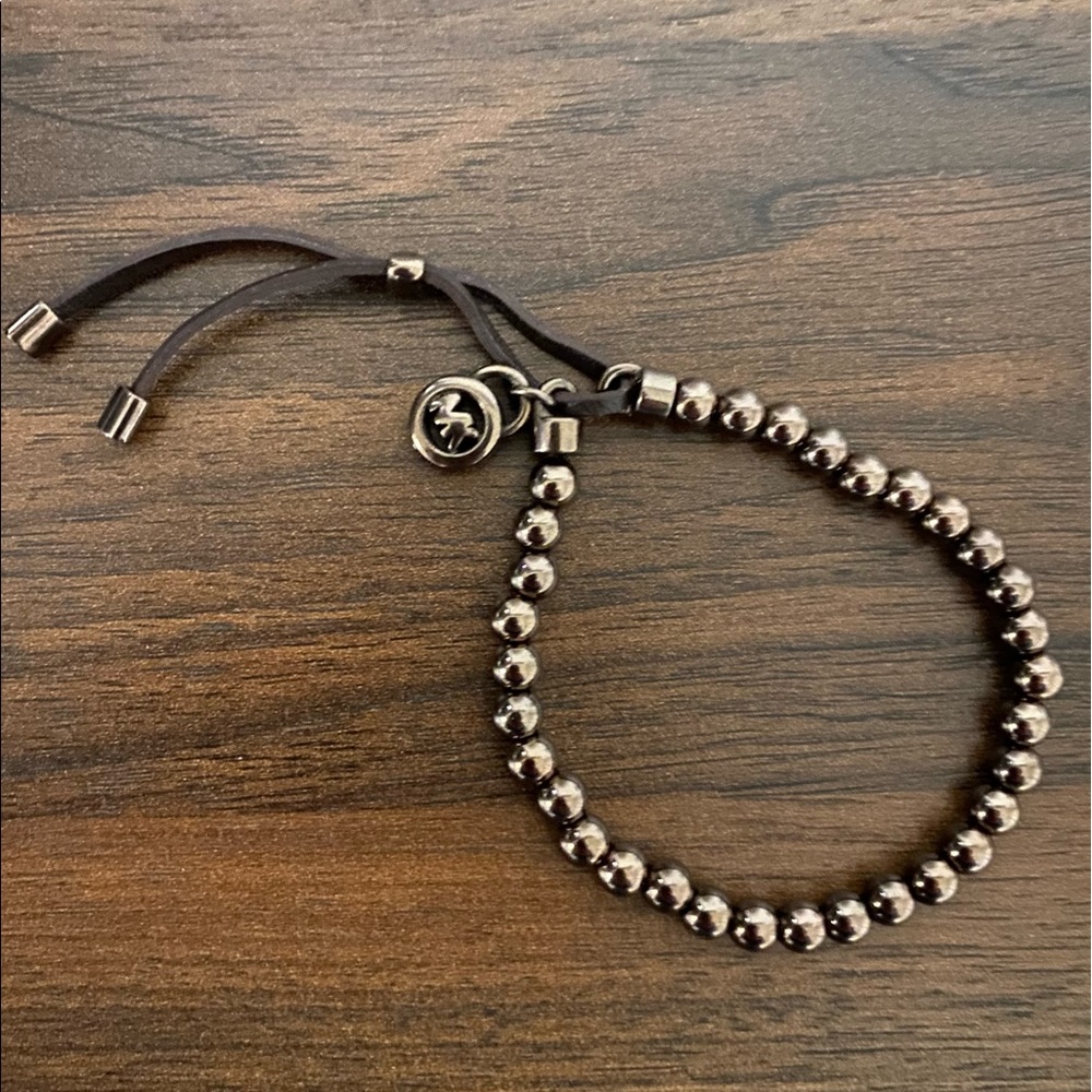 MICHAEL KORS BRASS-TONE BEADED STRETCH BRACELET